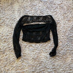 SHEIN Black Lace Crop Top